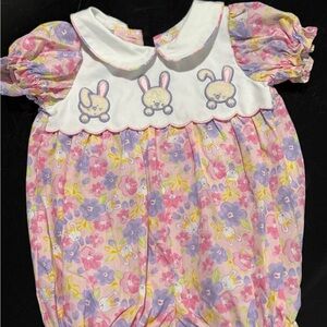 Vintage Pink Floral Bunny Bodysuit
